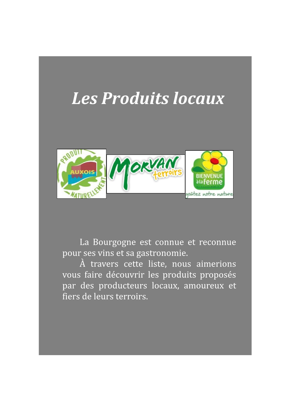 Les Produits Locaux