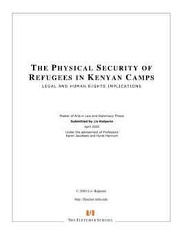 The Physical Security of Refugees in Kenyan Camps : Legal and Human Rights Implications