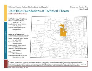 Foundations of Technical Theatre Fundamental Pathway Focus