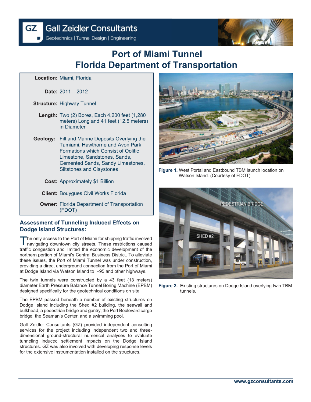 Port of Miami Tunnel Florida Department of Transportation