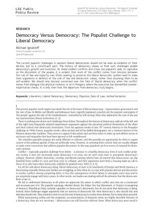 The Populist Challenge to Liberal Democracy