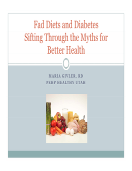 Fad Diets and Diabetes Sifting Through the Myths for Better Health