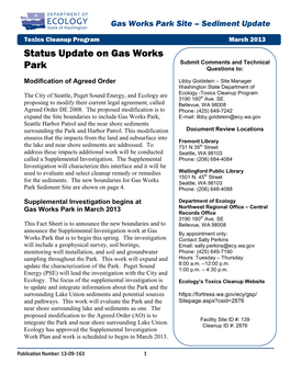 Status Update on Gas Works Park