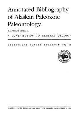 Annotated Bibliography of Alaskan Paleozoic Paleontology