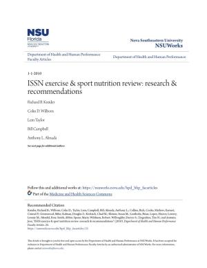 ISSN Exercise & Sport Nutrition Review: Research & Recommendations