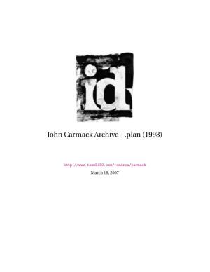 John Carmack Archive - .Plan (1998)