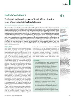 The Health and Health System of South Africa: Historical Roots of Current Public Health Challenges