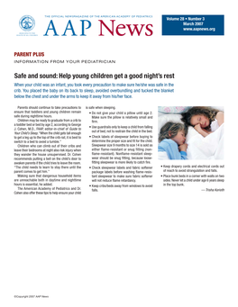 Safe and Sound: Help Young Children Get a Good Night's Rest