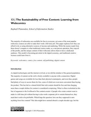 13 | the Sustainability of Free Content: Learning from Webcomics