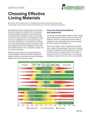 Choosing Effective Liming Materials ► Acidic Soils Require Lime to Maintain the Proper Ph for Growing Crops and Forage