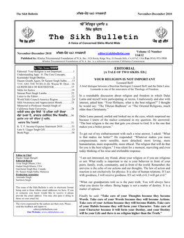 The Sikh Bulletin M~Gr-Poh 542 Nwnkswhi November-December 2010