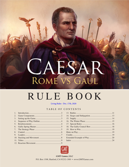 CAESAR: Rome Vs Gaul - Living Rules Dec 17, 2020 1