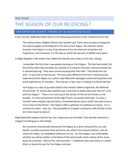 Text Study the Season of Our Rejoicing?
