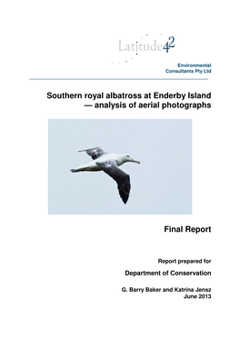Southern Royal Albatross at Enderby Island — Analysis of Aerial Photographs