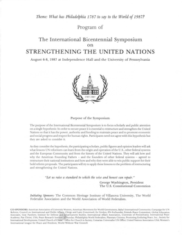 International Bicentennial Symposium on Strengthening the UN, 1987
