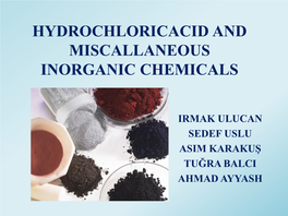 Hydrochloricacid and Miscallaneous Inorganic Chemicals