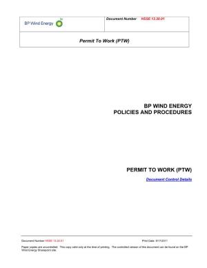 Permit to Work (PTW)