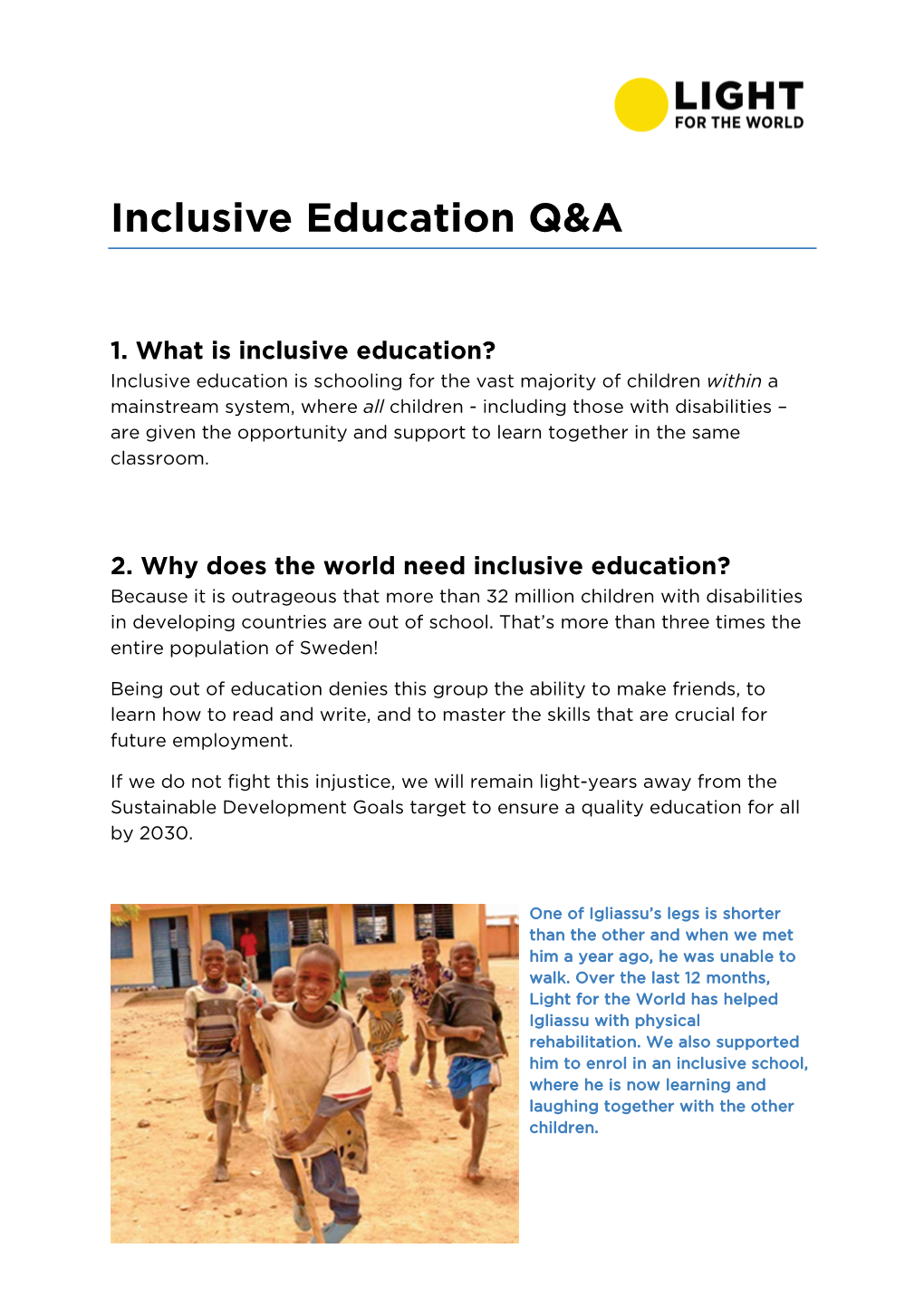 Inclusive Education Q&A