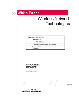 Wireless Network Technologies