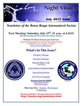 July 2017 BRAS Newsletter