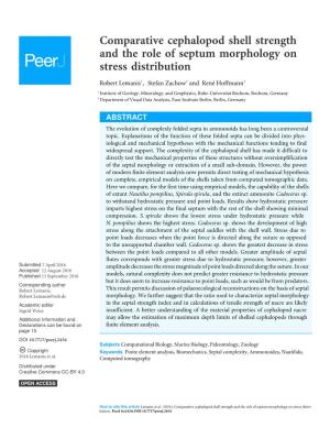 Comparative Cephalopod Shell Strength and the Role of Septum Morphology on Stress Distribution