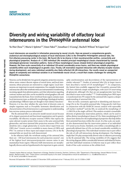 Diversity and Wiring Variability of Olfactory Local Interneurons in The