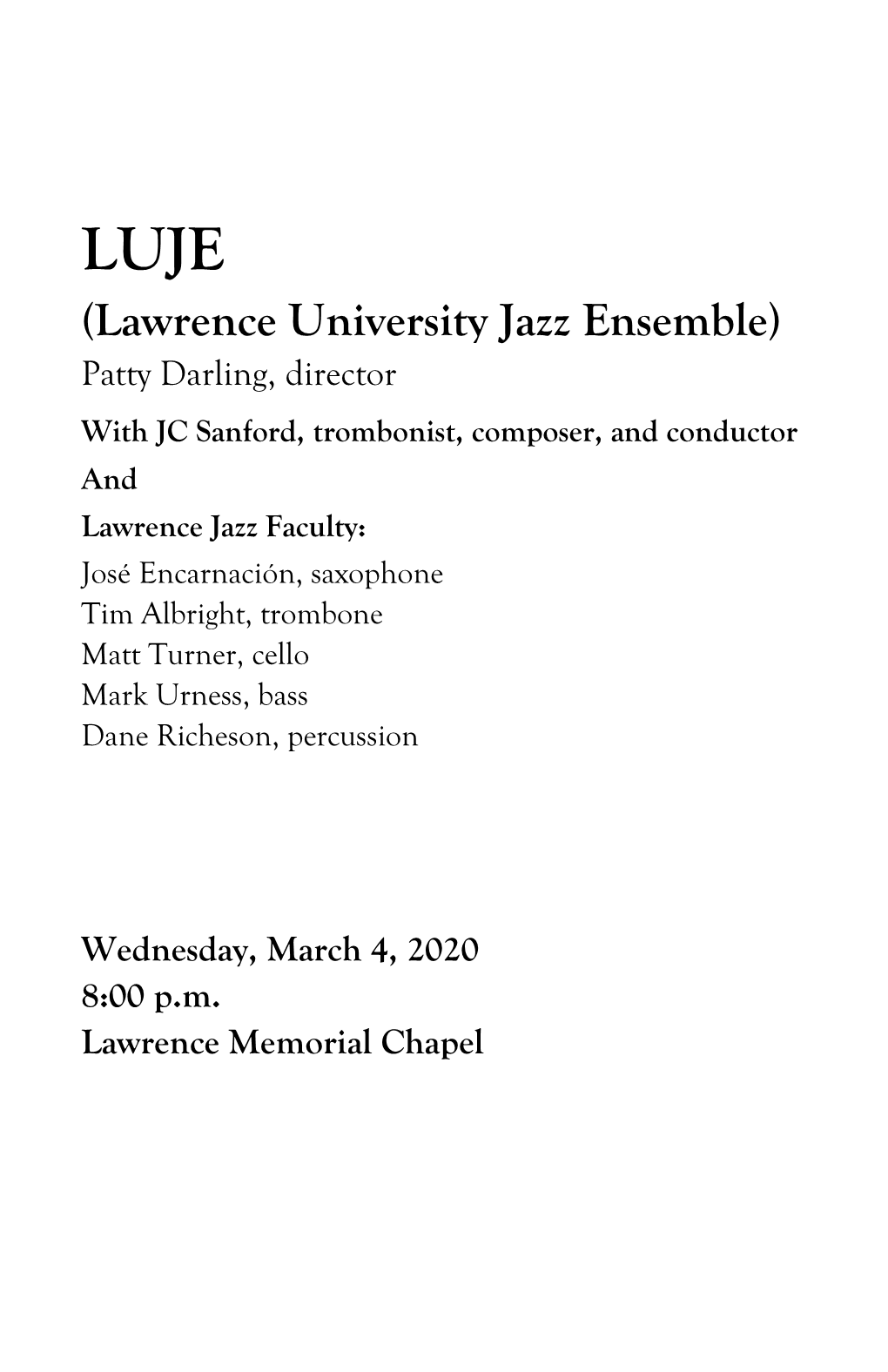 Lawrence University Jazz Ensemble
