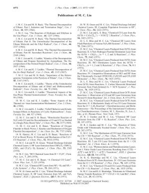 Publications of M. C. Lin