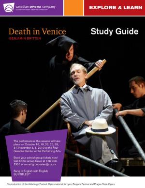 Death in Venice Study Guide BENJAMIN BRITTEN
