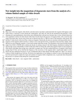 New Insight Into the Magnetism of Degenerate Stars from the Analysis of a Volume Limited Sample of White Dwarfs