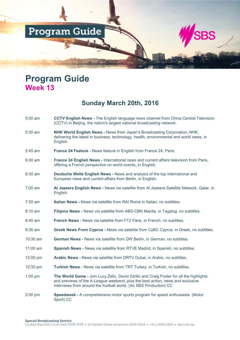 Program Guide Week 13