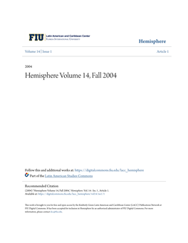 Hemisphere Volume 14, Fall 2004
