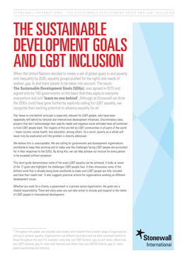 LGBT Inclusion and the Sustainable Development Goals