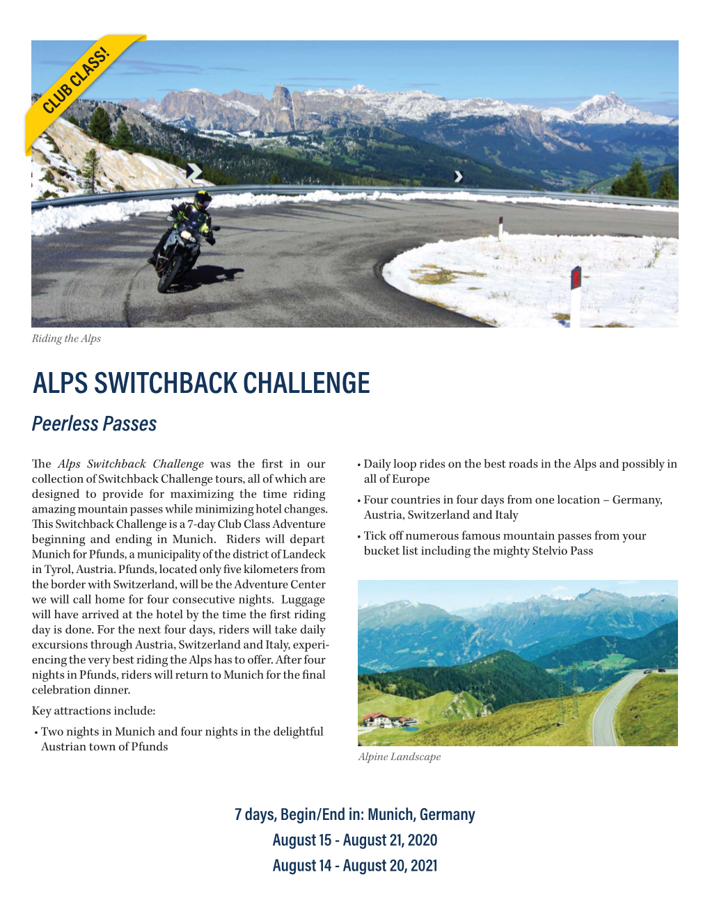 ALPS SWITCHBACK CHALLENGE Peerless Passes