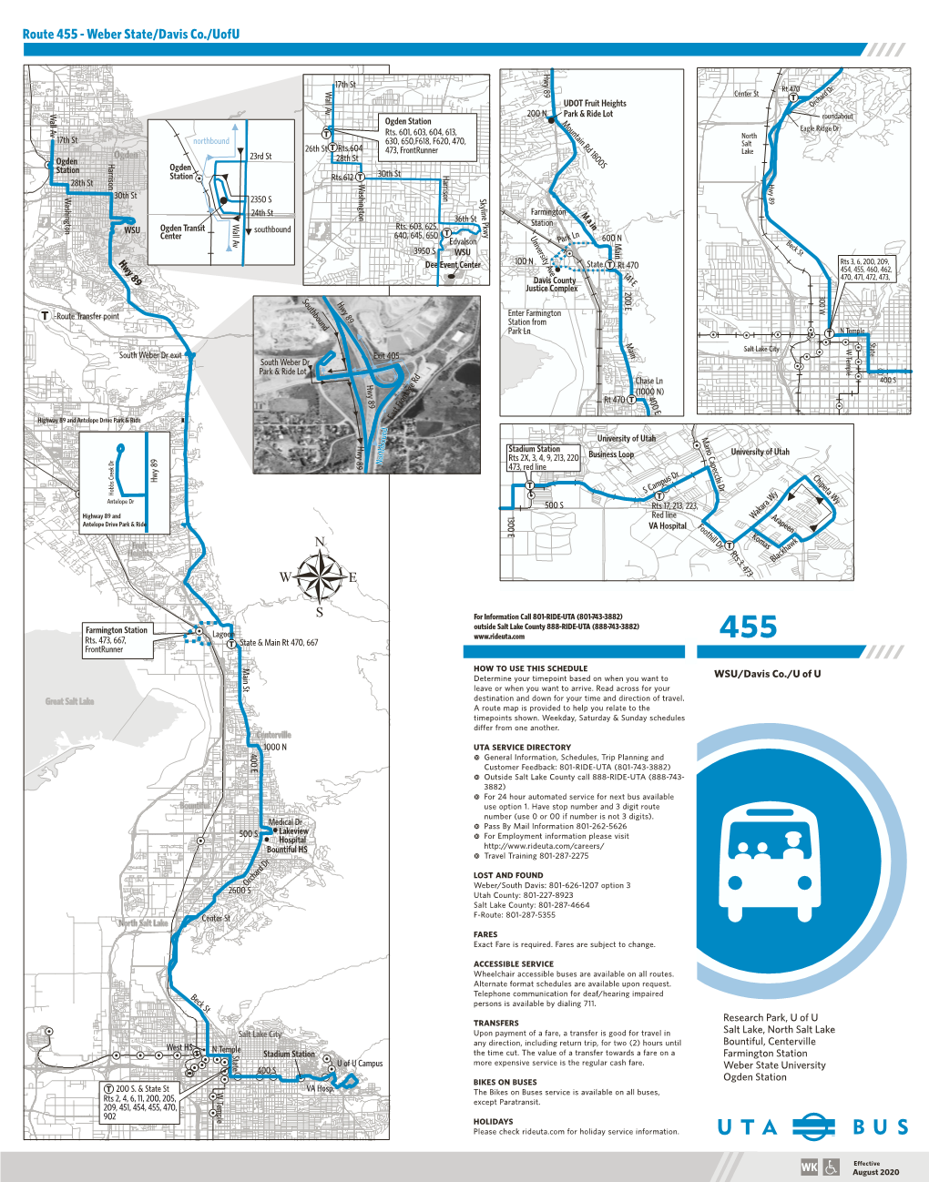 Route 455 - Weber State/Davis Co./Uofu Hwy 89 17Th St