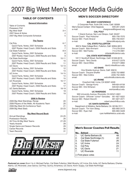 2007 Big West Men's Soccer Media Guide
