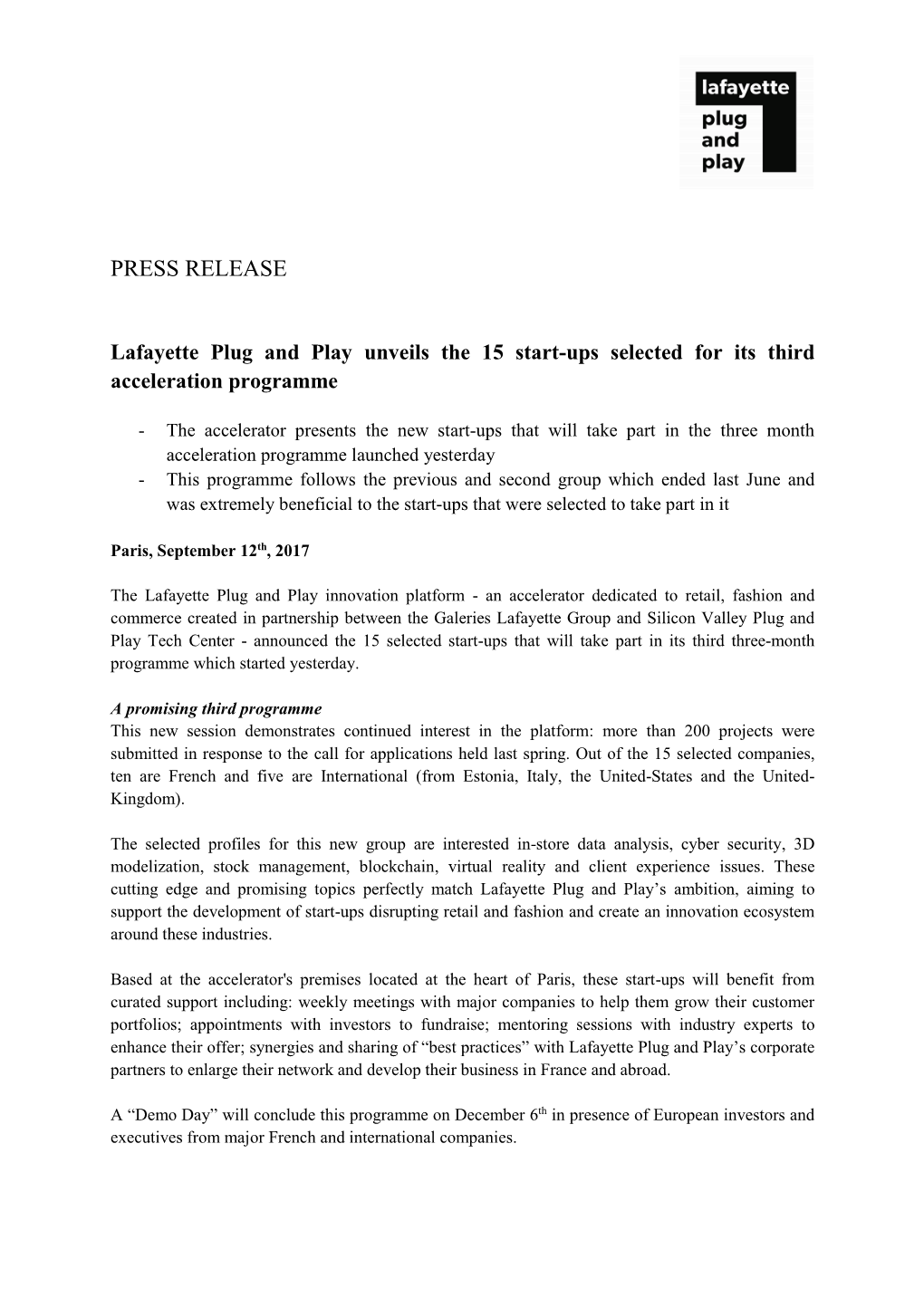 Press Release