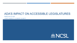 Ada's Impact on Accessible Legislatures