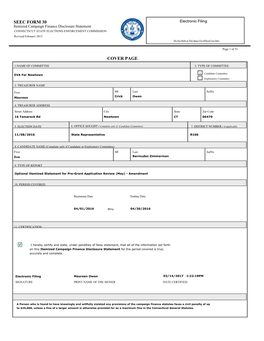 Seec Form 30 Cover Page