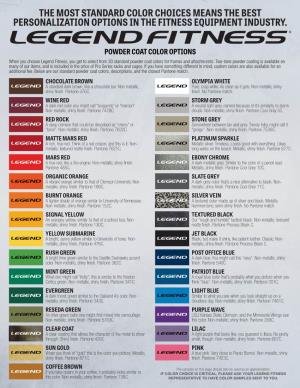 The Most Standard Color Choices Means the Best Personalization Options in the Fitness Equipment Industry