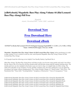 Hal Leonard Bass Play-Along) Online