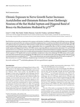 Chronic Exposure to Nerve Growth Factor Increases Acetylcholine and Glutamate Release from Cholinergic Neurons of the Rat Medial