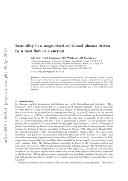 Instability in a Magnetised Collisional Plasma Driven by a Heat Flow Or A