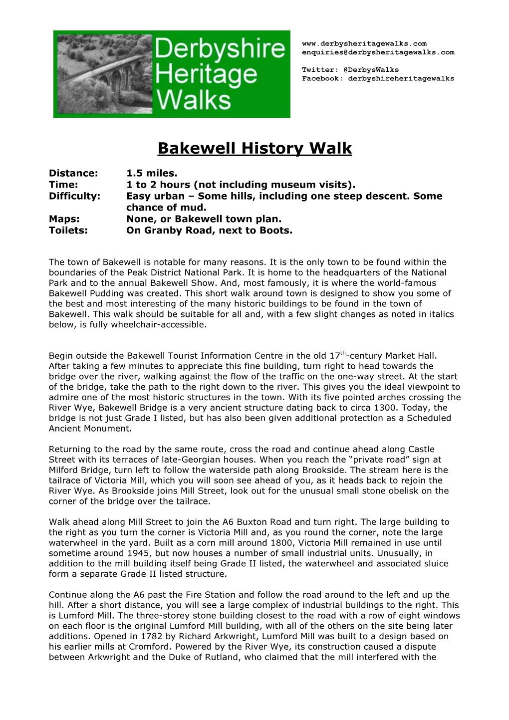 Bakewell History Walk