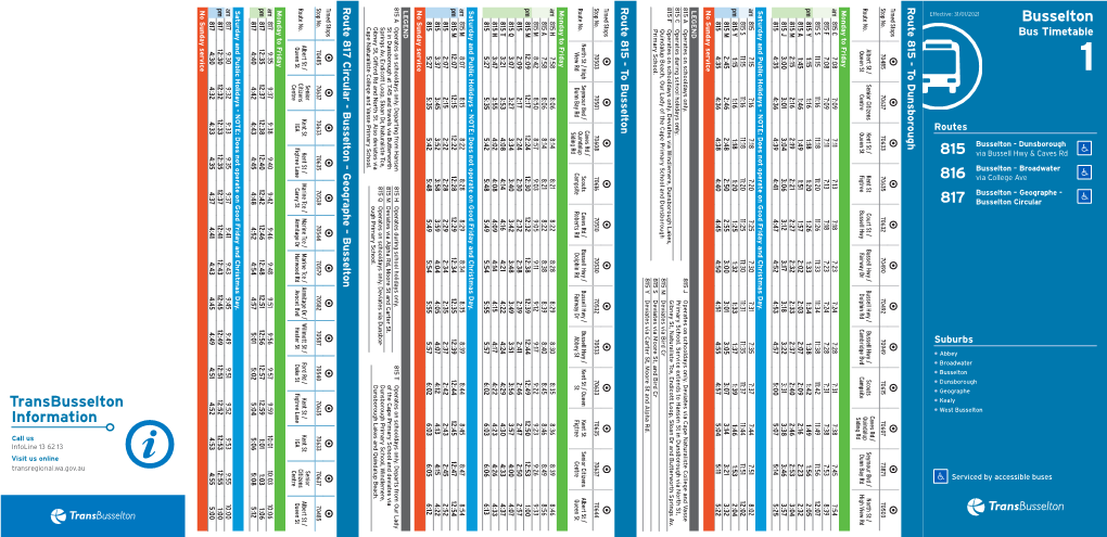 816 817 Busselton Transbusselton Information