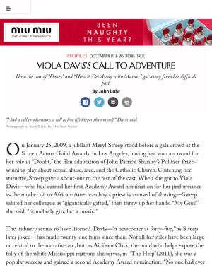 Viola Davis's Call to Adventure