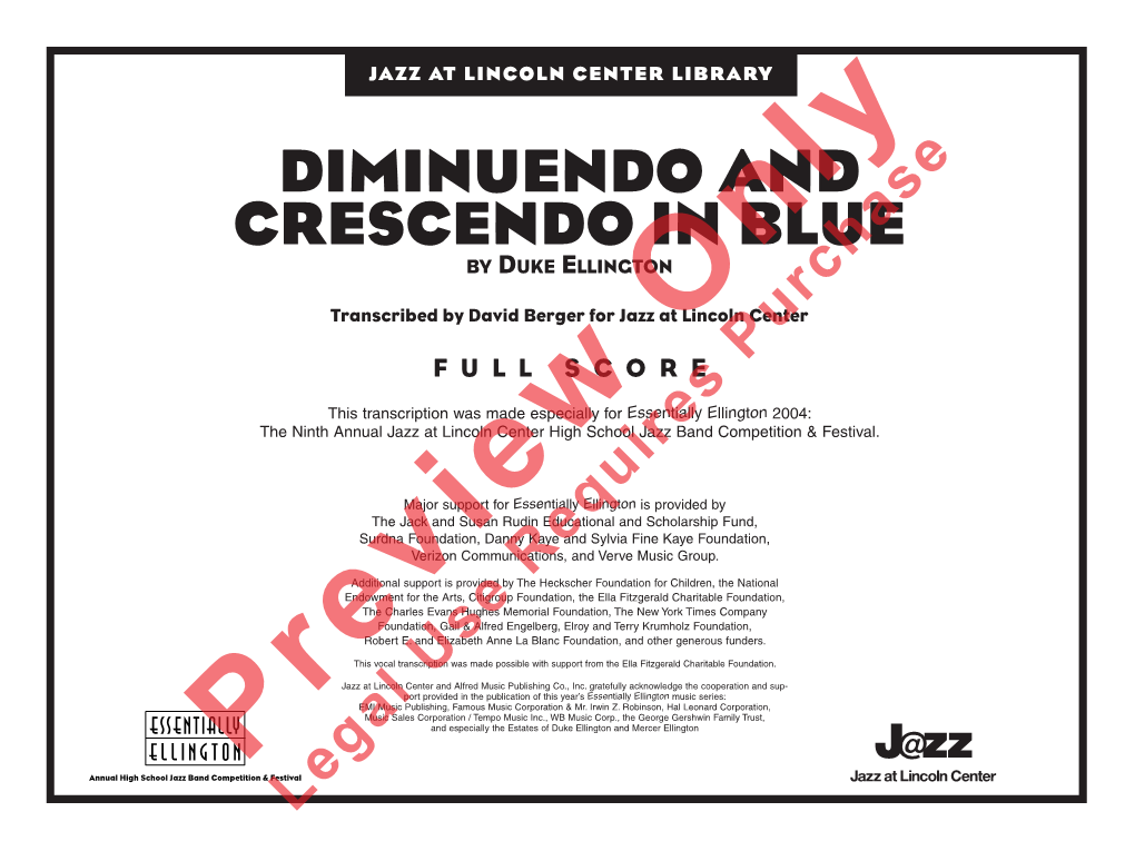 DIMINUENDO and CRESCENDO in BLUE by Duke Ellington