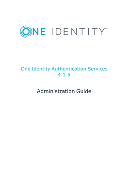 One Identity Authentication Services Administration Guide