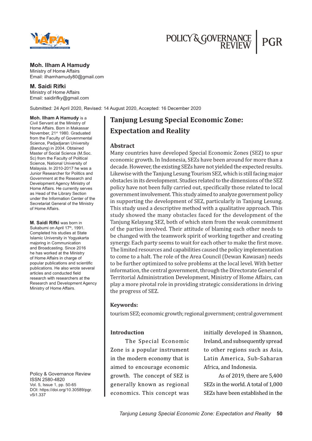 Tanjung Lesung Special Economic Zone: Expectation and Reality 50 Soon Be Established