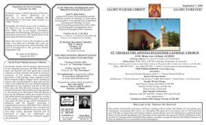 GLORY to JESUS CHRIST! GLORY FOREVER! in the Byzantine Catholic Eparchy of Phoenix, Join Fr